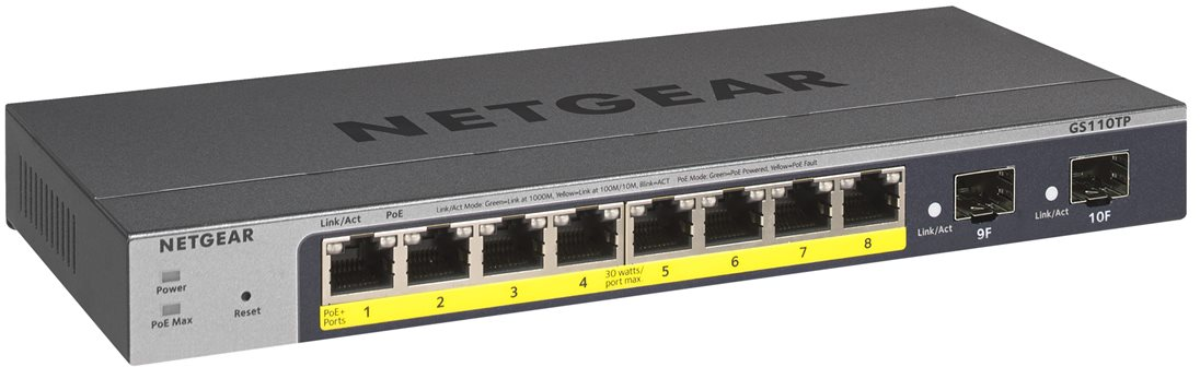 606449137644 Netgear 8P GE POE SMART MANAGED PRO SWITCH Computer & IT,Netværk,Diverse netværk 20500240521 GS110TP-300EUS