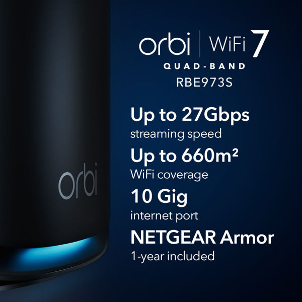 606449166538 Netgear Orbi 970 WiFi 7 Mesh system 3-pack, black - Router Computer & IT,Netværk,Routere 2190006366 RBE973SB-100EUS