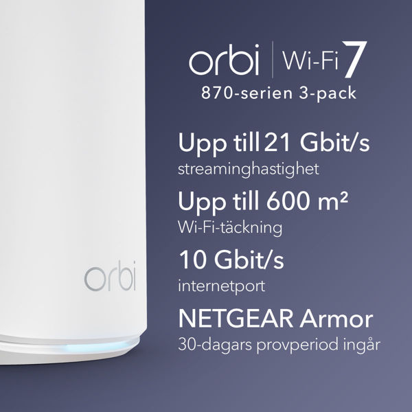 606449171747 Netgear Router ORBI8 TB WIFI7 3-Pack Bundle, black - Routere Computer & IT,Netværk,Routere 2190011952 RBE873B-100EUS