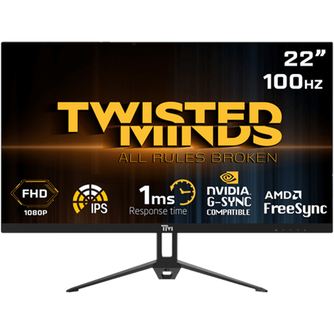 6275000580003 Twisted Minds Flat Gaming Monitor 22'' FHD - 100HZ Refresh R Computer & IT,Gaming,Gaming skærme 28900000140 TM22FHD100IPS