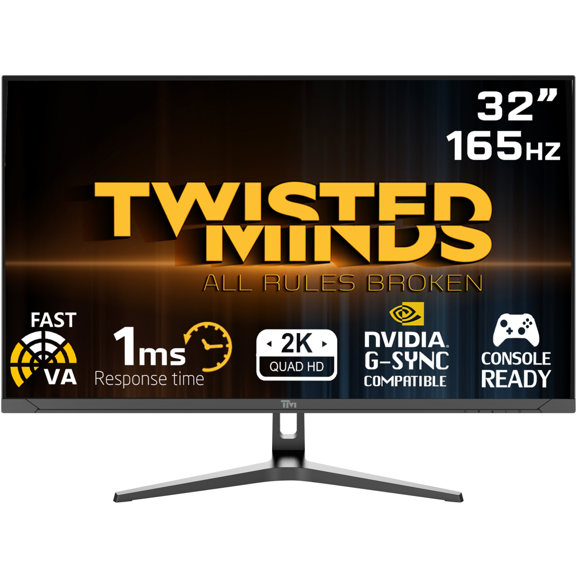6275000580140 Twisted Minds Flat Gaming Monitor 32’’ QHD - 165Hz Refresh R Computer & IT,Gaming,Gaming skærme 28900000020 TM32QHD180VA