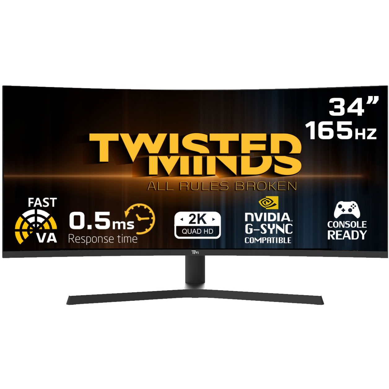 6275000580157 Twisted Minds Curve Gaming Monitor 34’’ WQHD - 165Hz Refresh Computer & IT,Gaming,Gaming skærme 28900000030 TM34WQHD165VA