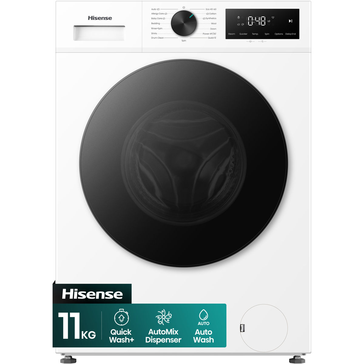 6901101837547 Hisense WF1I1142BWL2 frontbetjent vaskemaskine Hvidevarer,Vaskemaskine,Frontbetjente vaskemaskiner 2190015540 WF1I1142BWL2