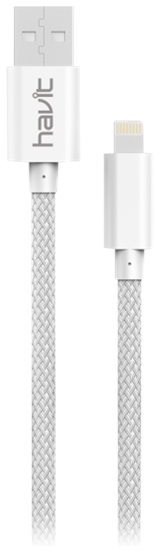 6939119005306 Havit Lightning cable sleeved MFi - White - Kabel Telefon & GPS,Tilbehør mobiltelefoner,Tilbehør til iPhone 14600003420 CB8512-WH
