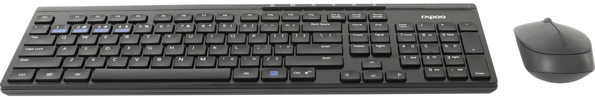 6940056182906 RAPOO 8100M Multi-Mode Trådløs Keyboard/Mus Nordisk Layout,  Computer & IT,Mus & tastaturer,Tastaturer 15000000980 922571