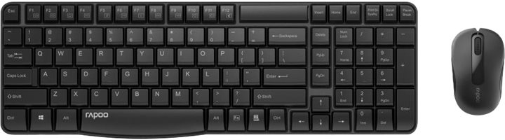 6940056184238 RAPOO X1800S Trådløs Keyboard/Mus Nordisk Layout, sort - Tas Computer & IT,Mus & tastaturer,Tastaturer 15000001040 922577