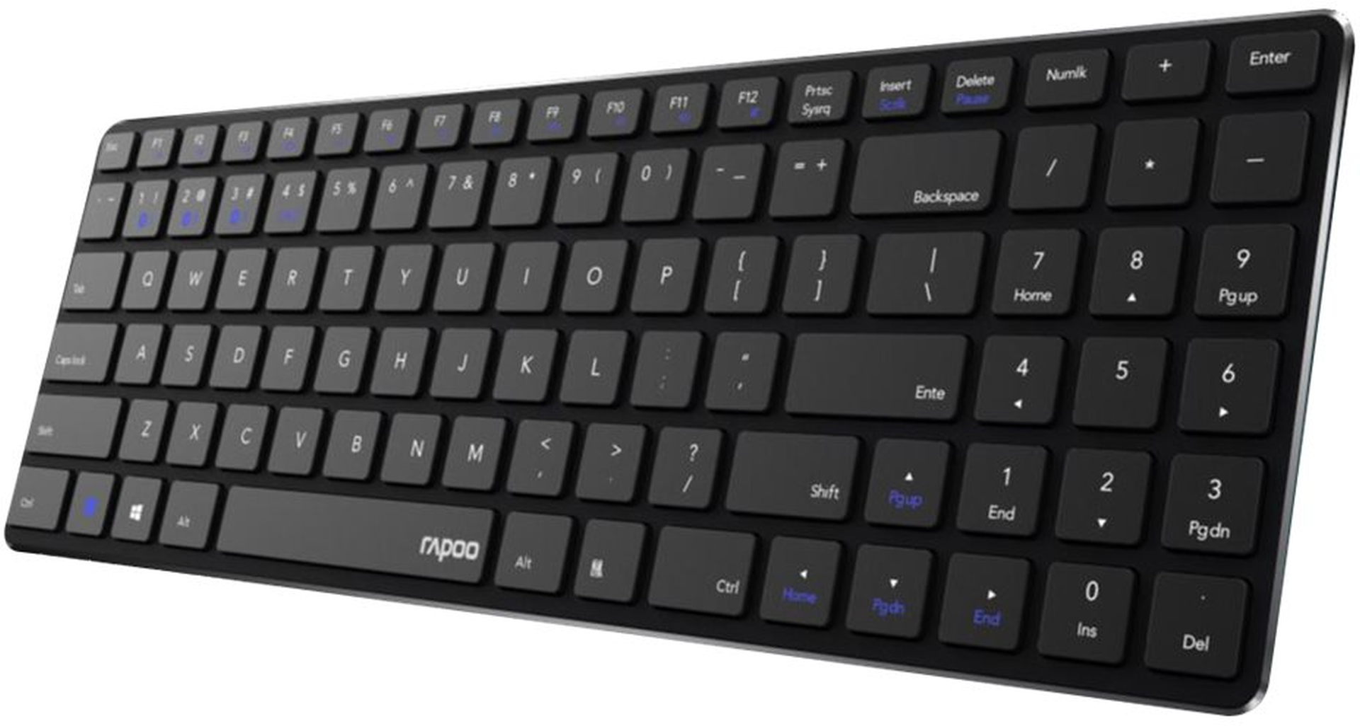 6940056188748 RAPOO E9100M Multi-Mode Trådløs Keyboard Nordisk Layout, sor Computer & IT,Mus & tastaturer,Tastaturer 15000000960 922501