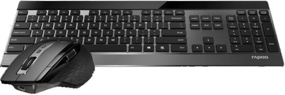 6940056193506 RAPOO 9900M Multi-Mode Trådløs Keyboard/Mus Nordisk Layout,  Computer & IT,Mus & tastaturer,Tastaturer 15000001030 922576
