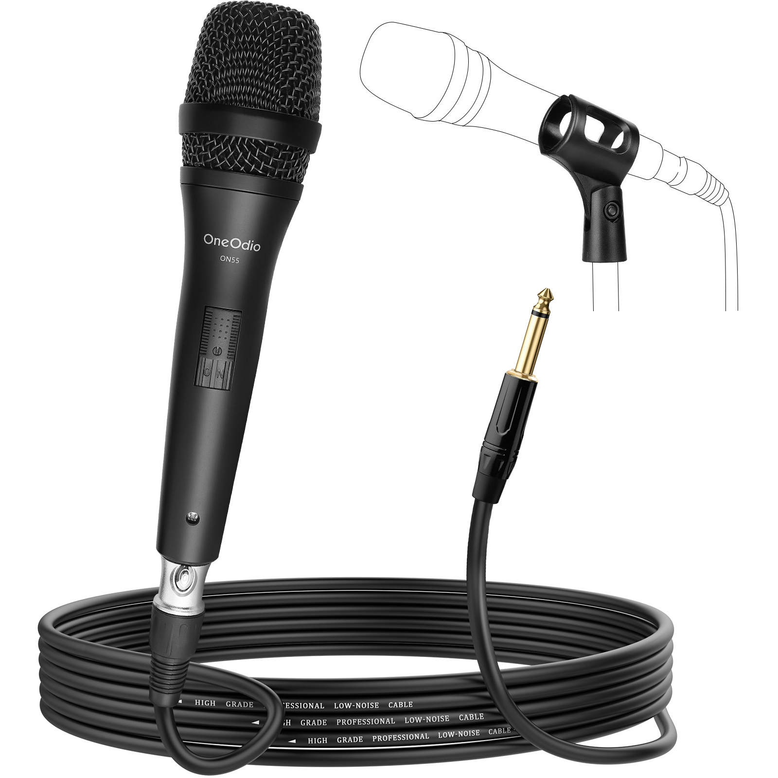 6974028140793 OneOdio ON55, Microphone, black - Mikrofon TV & HIFI,Lyd,Diverse lyd 21100001630 ON55