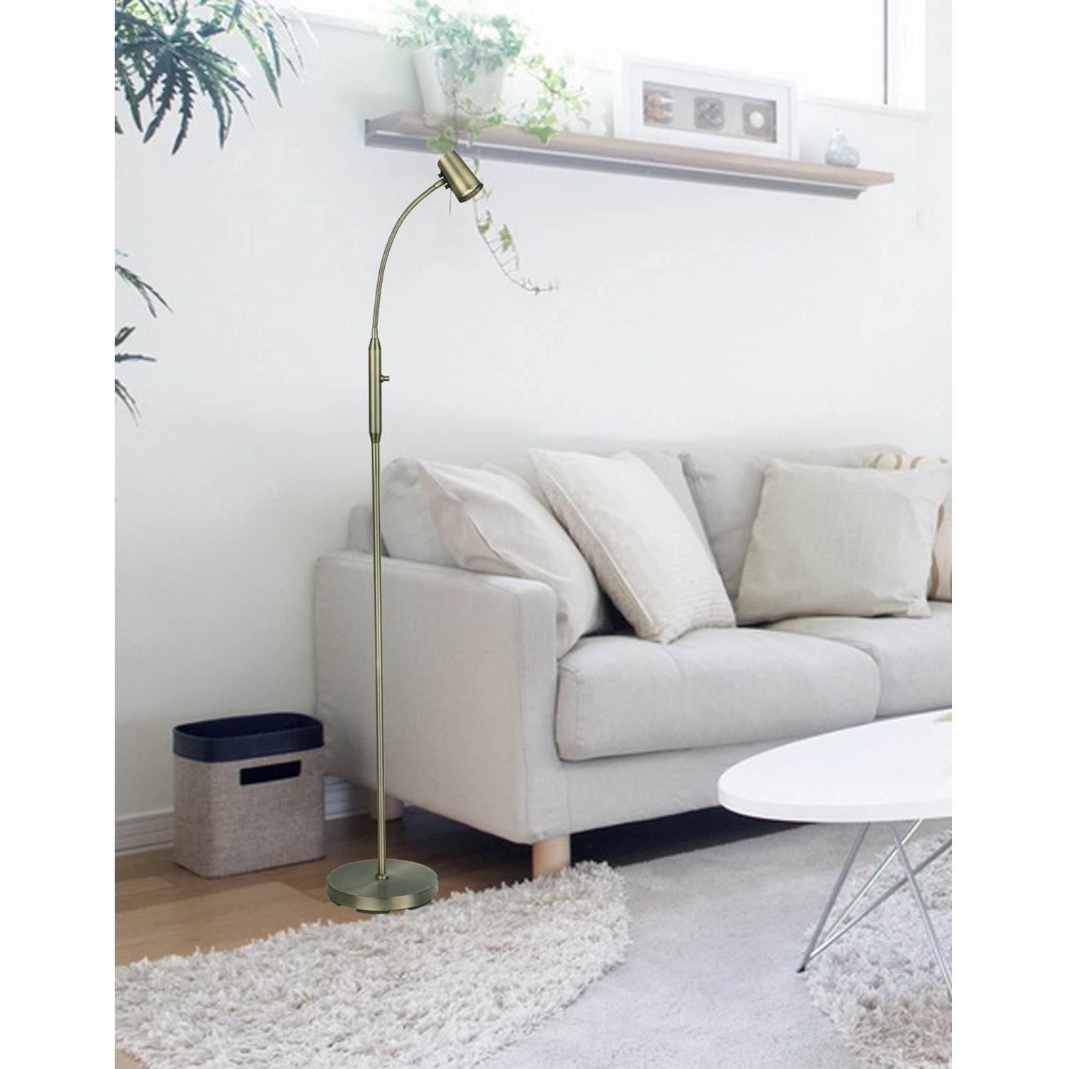 7041661259966 Aneta Pilot antikmessing - Gulvlampe Lamper,Gulvlamper,Gulvlamper 2190000299 108055