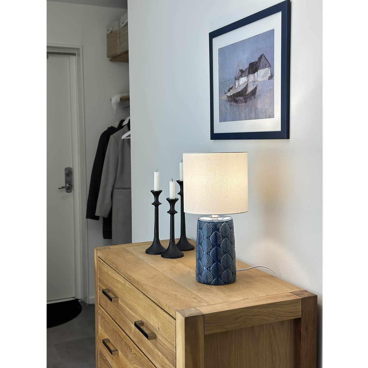 7041661276895 Aneta Bodil blå - Bordlampe Lamper,Bordlamper,Bordlamper 2190005463 100051