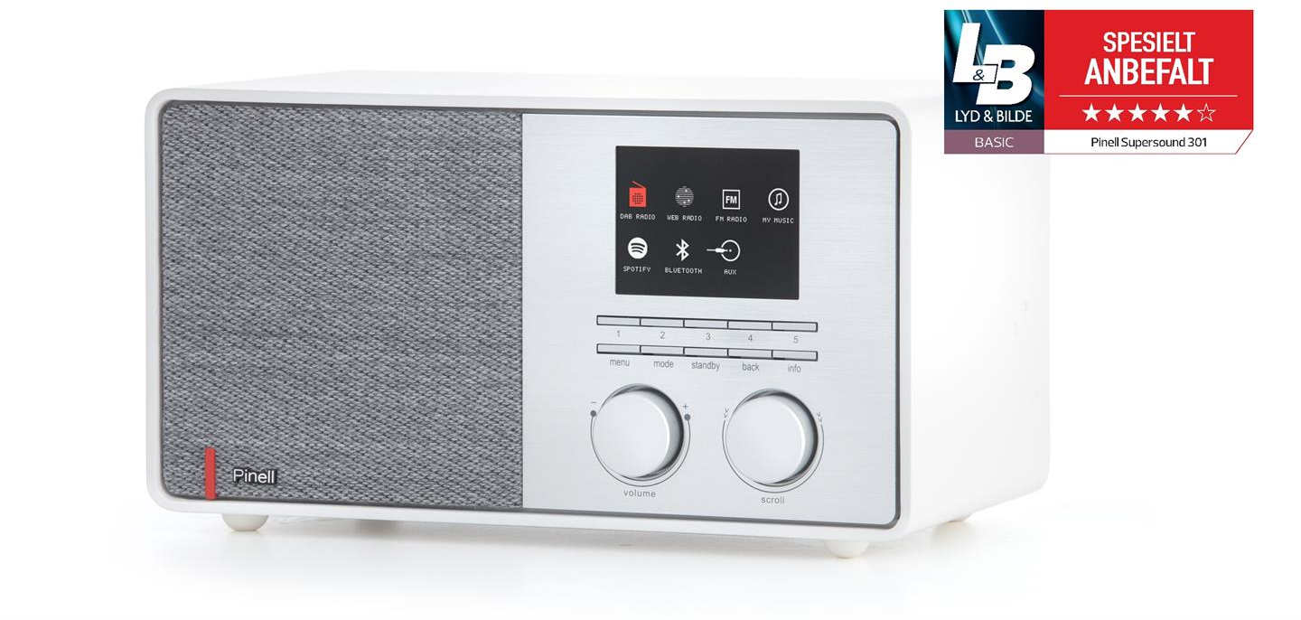 7090011031127 Pinell Supersound 301, hvid - DAB Radio TV & HIFI,Lyd,DAB radioer 17300002070 103112
