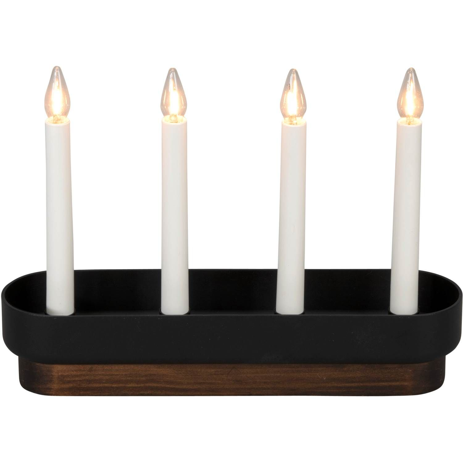 7318303928673 Konstmide valnød/sort - Adventsstage 4 lys Lamper,Julebelysning,Julebelysning 2190006595 126627