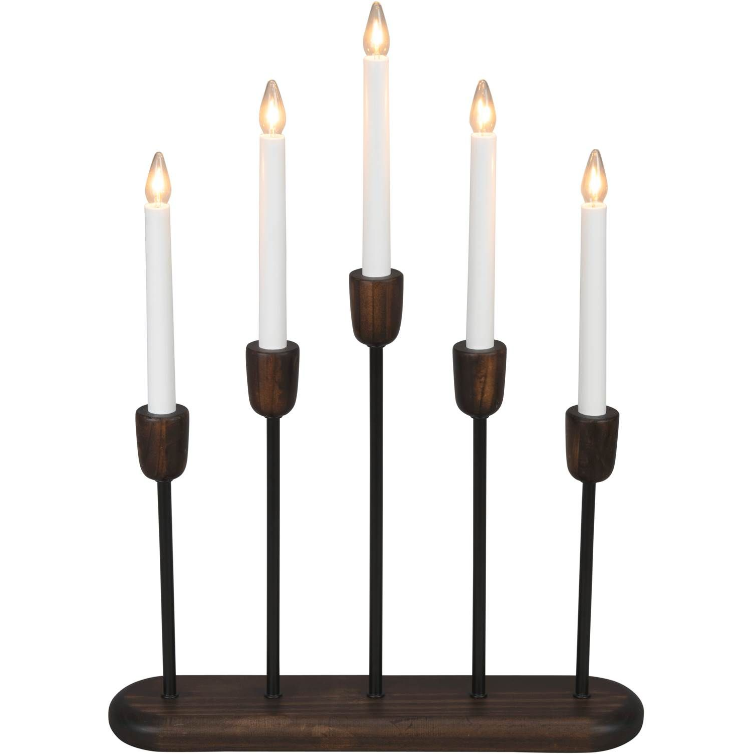 7318303939679 Konstmide sort/valnød - Adventstage 5 arm Lamper,Julebelysning,Julebelysning 2190006592 126624