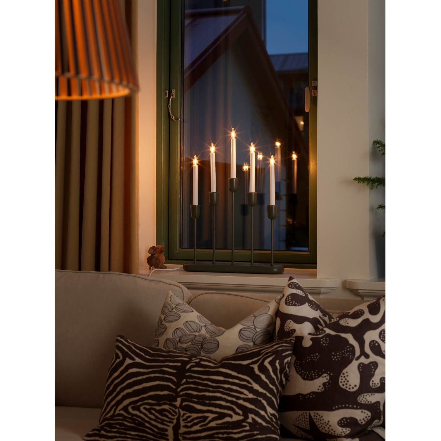 7318309399255 Konstmide grøn - Adventstage 5 arm Lamper,Julebelysning,Julebelysning 2190006593 126625