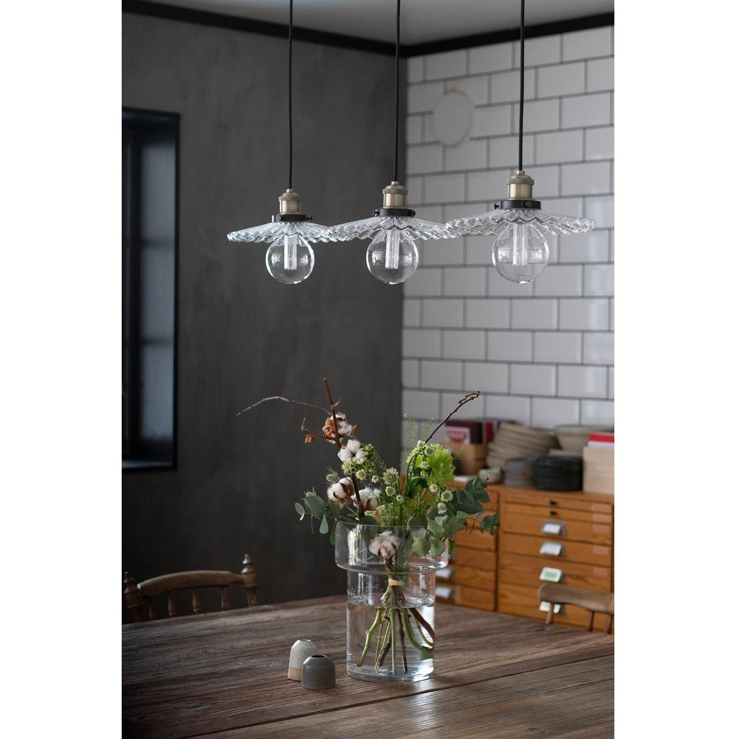 7319436713556 Globen Lighting Cobbler sort/klar - Lnagbordspendel Lamper,Pendler-/ Hængelamper,Pendler/Hængelamper 2190002373 118291