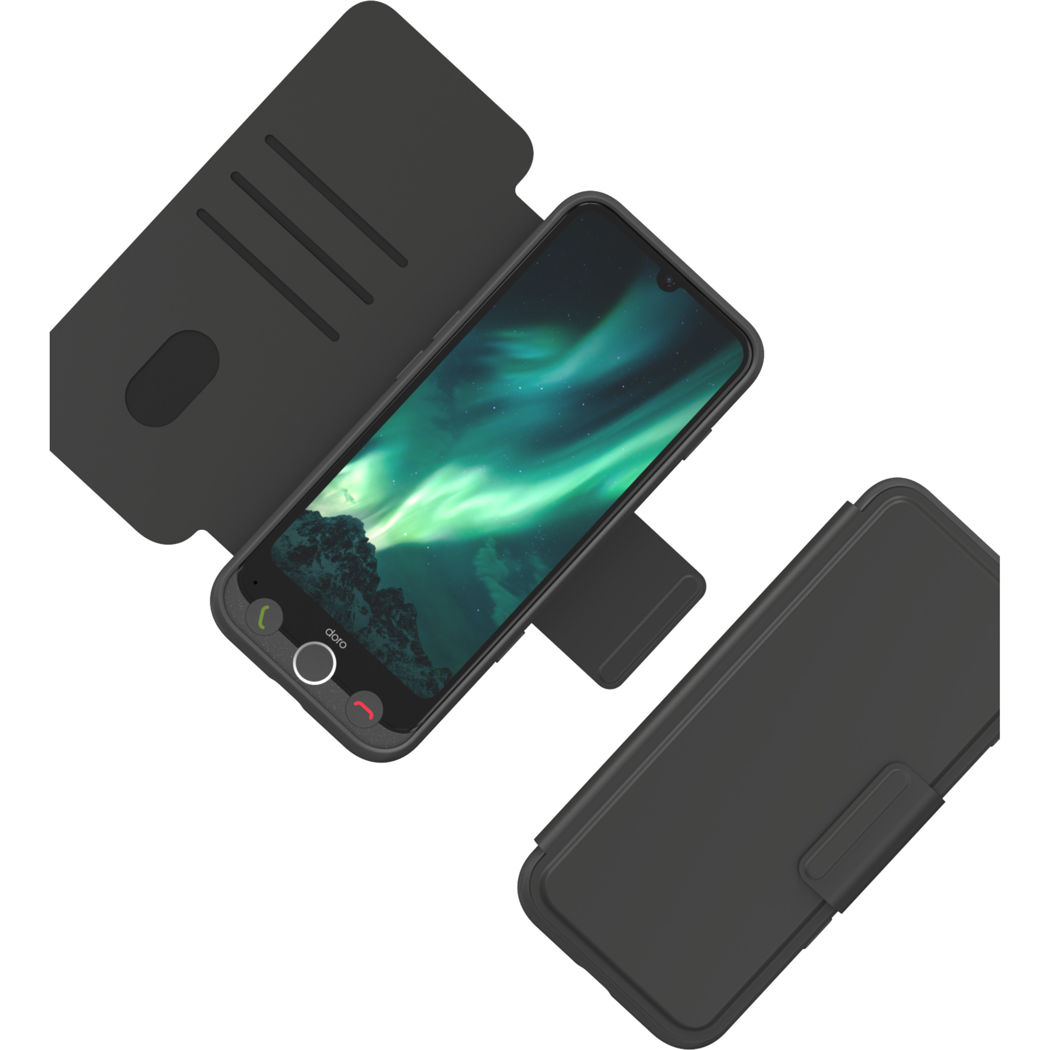7322460089344 Doro Wallet Case Aurora A31, Graphite - Etui med pung Telefon & GPS,Tilbehør mobiltelefoner,Tasker til mobiltelefoner 2190013242 8934