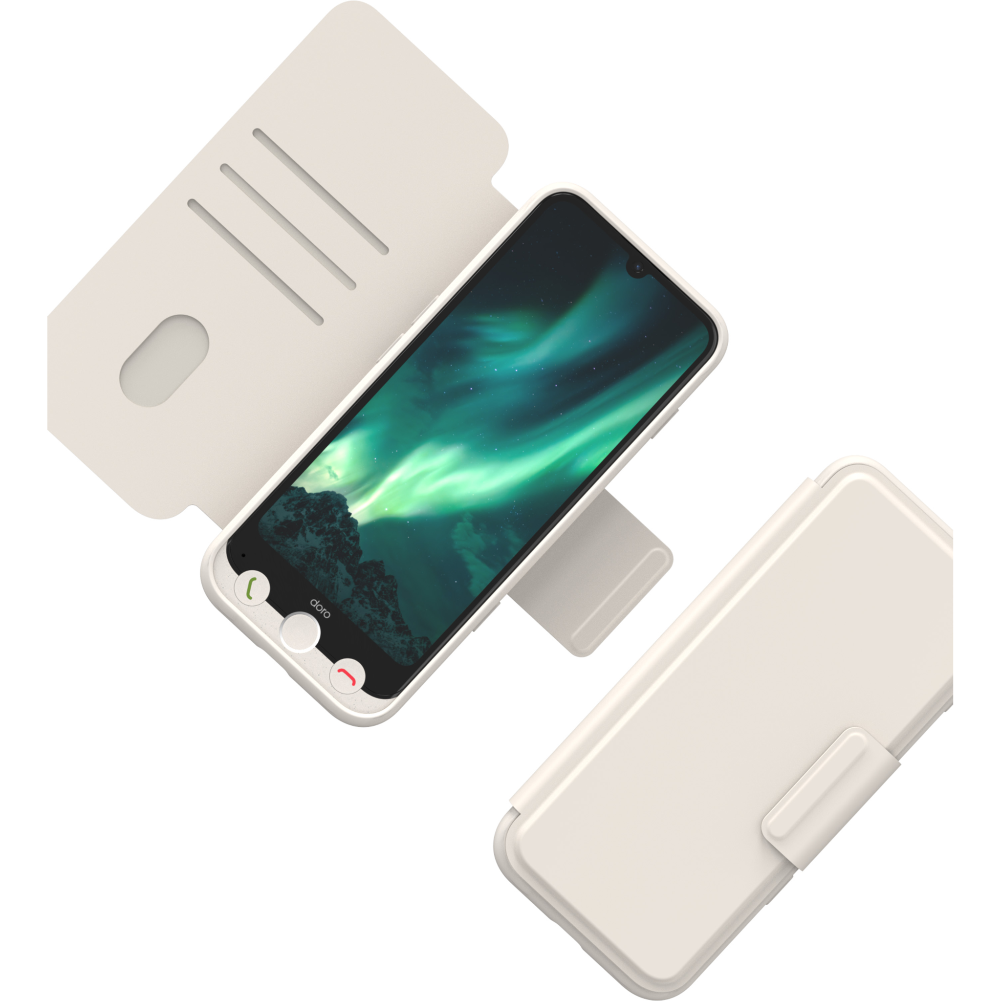 7322460089368 Doro Wallet Case Aurora A31, Bone - Etui med pung Telefon & GPS,Tilbehør mobiltelefoner,Tasker til mobiltelefoner 2190013241 8936