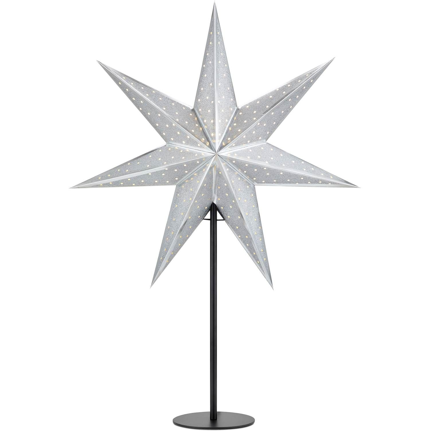 7330024597525 Markslöjd Glitter sort/sølv - Julestjerne på fod Lamper,Julebelysning,Julebelysning 2190006826 126947