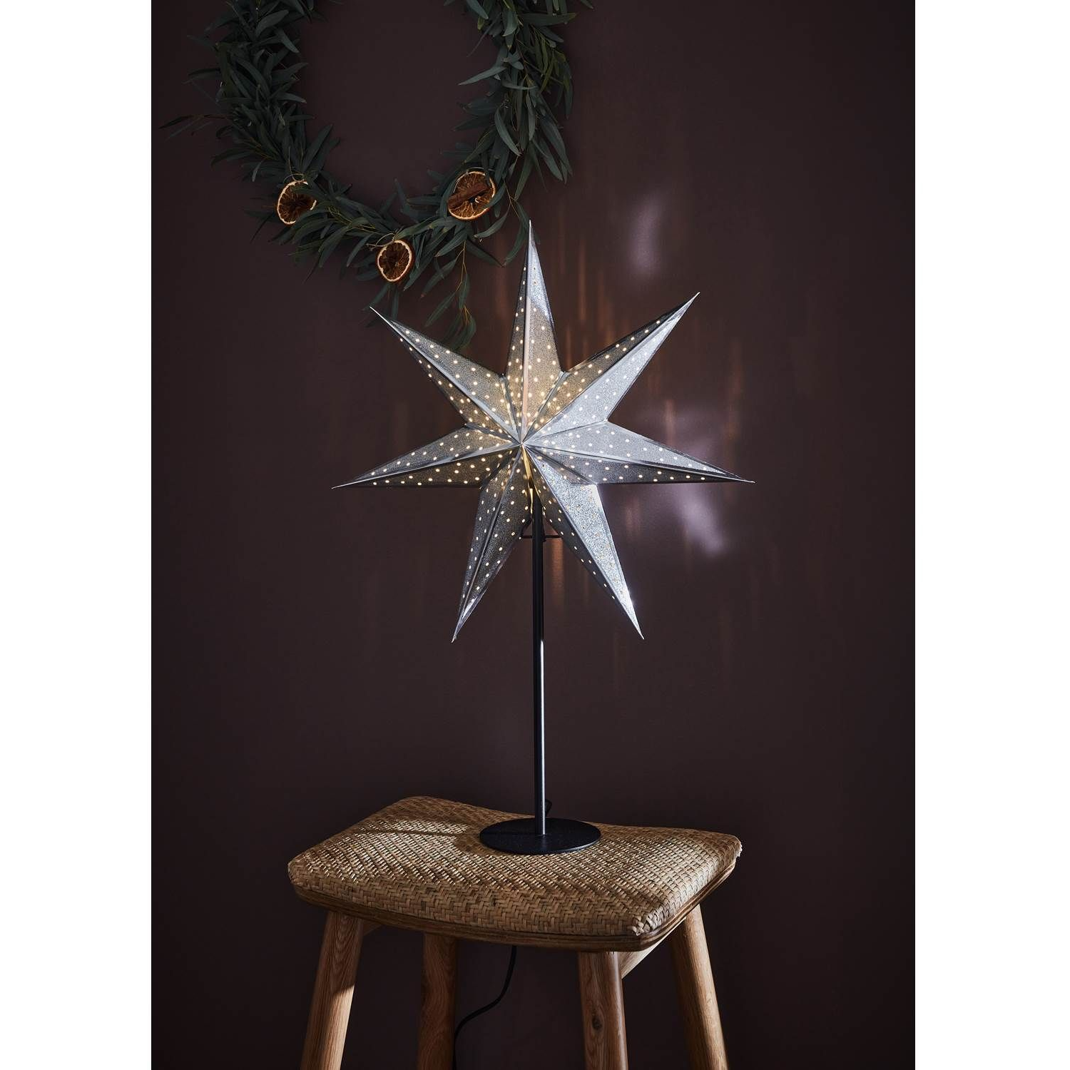 7330024597525 Markslöjd Glitter sort/sølv - Julestjerne på fod Lamper,Julebelysning,Julebelysning 2190006826 126947