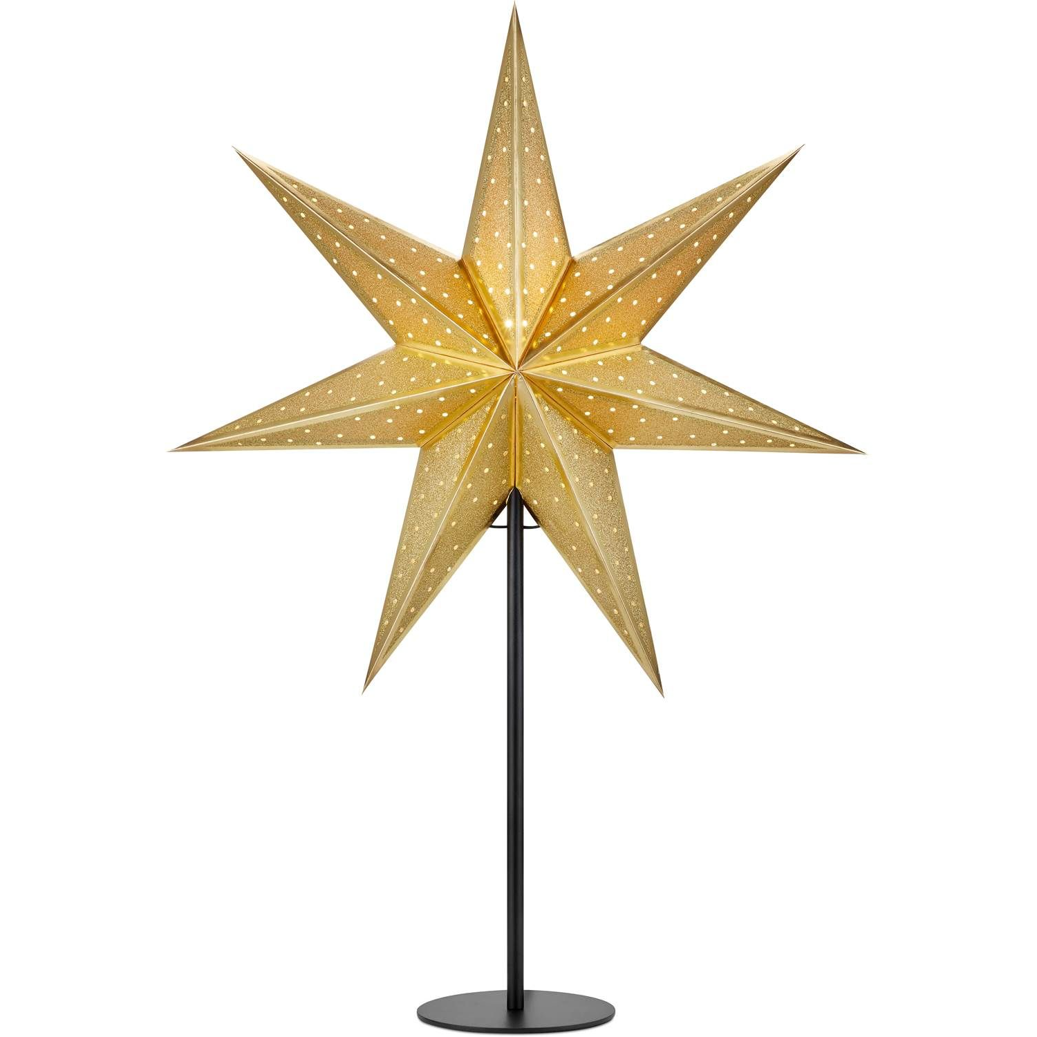 7330024597532 Markslöjd Glitter sort/guld - Julestjerne på fod Lamper,Julebelysning,Julebelysning 2190006827 126948