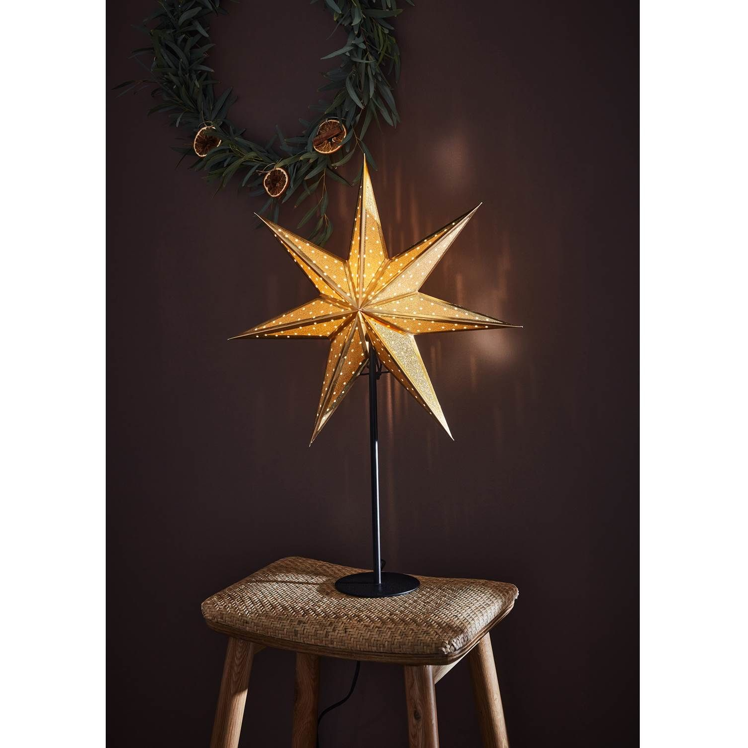 7330024597532 Markslöjd Glitter sort/guld - Julestjerne på fod Lamper,Julebelysning,Julebelysning 2190006827 126948