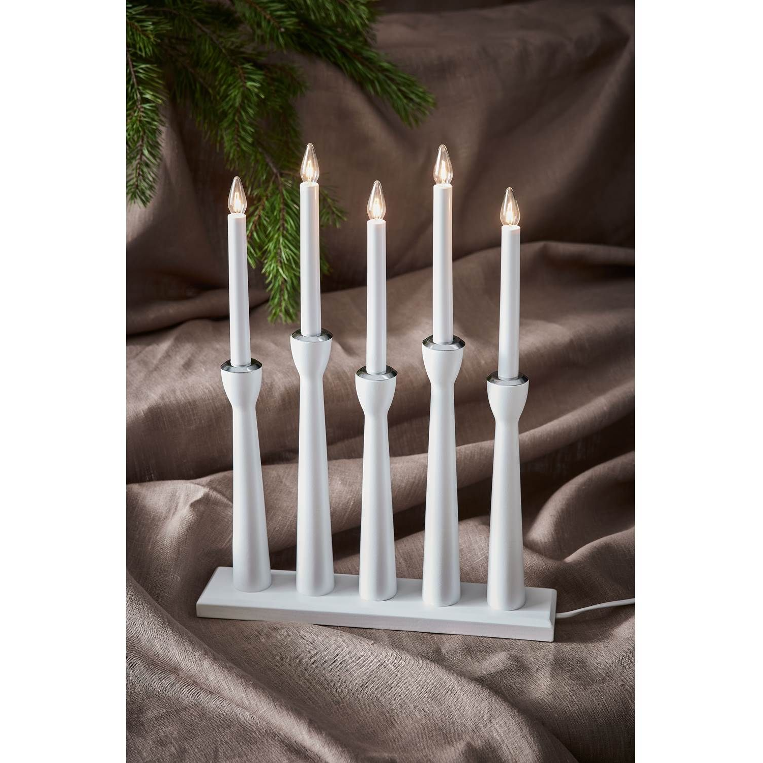 7330024604209 Markslöjd Flow hvid - Adventsstage 5 lys Lamper,Julebelysning,Julebelysning 2190002060 118081