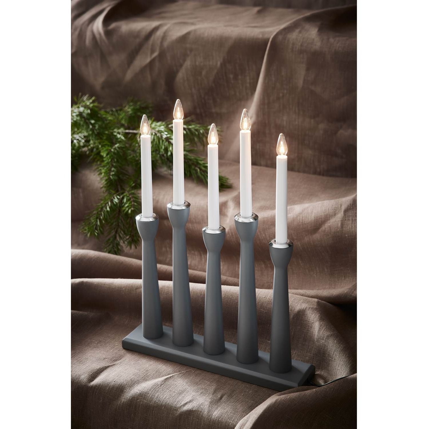 7330024604223 Markslöjd Flow grå - Adventsstage 5 lys Lamper,Julebelysning,Julebelysning 2190002061 118082