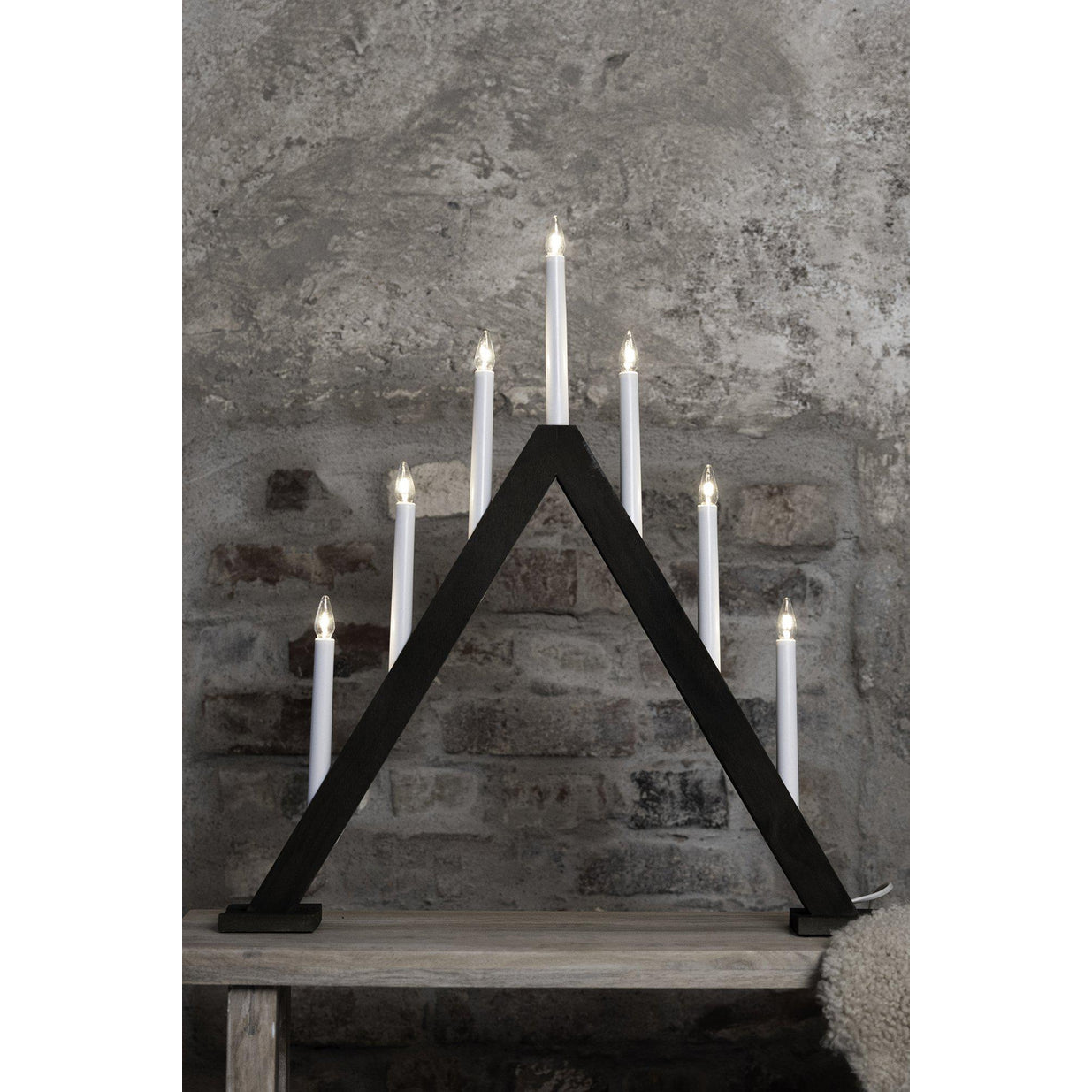 7330024613096 Markslöjd Ariele 7-arm mørk træ adventsstage Lamper,Julebelysning,Julebelysning 2190006838 126959