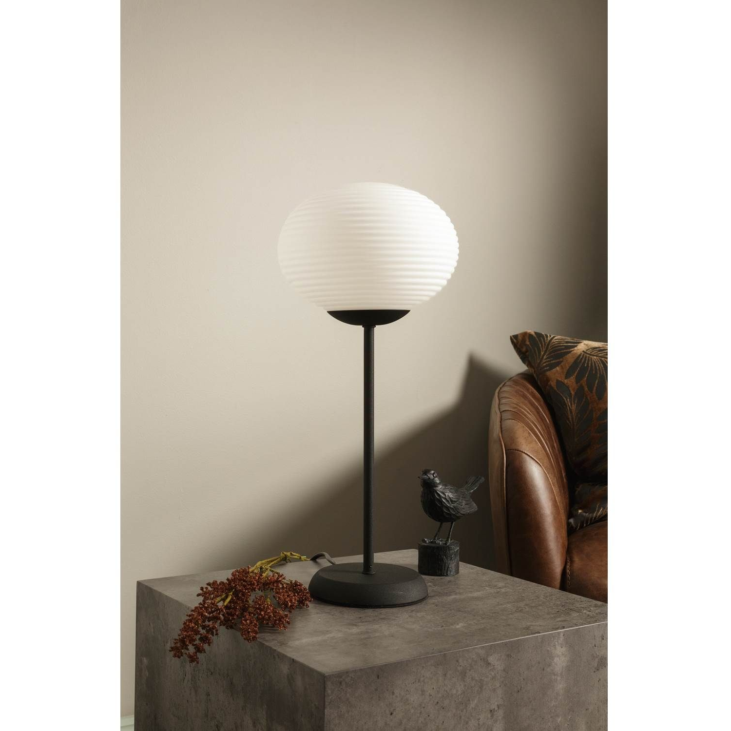 7332065070845 Oriva Nova sort/opal - Bordlampe Lamper,Bordlamper,Bordlamper 2190001937 117644