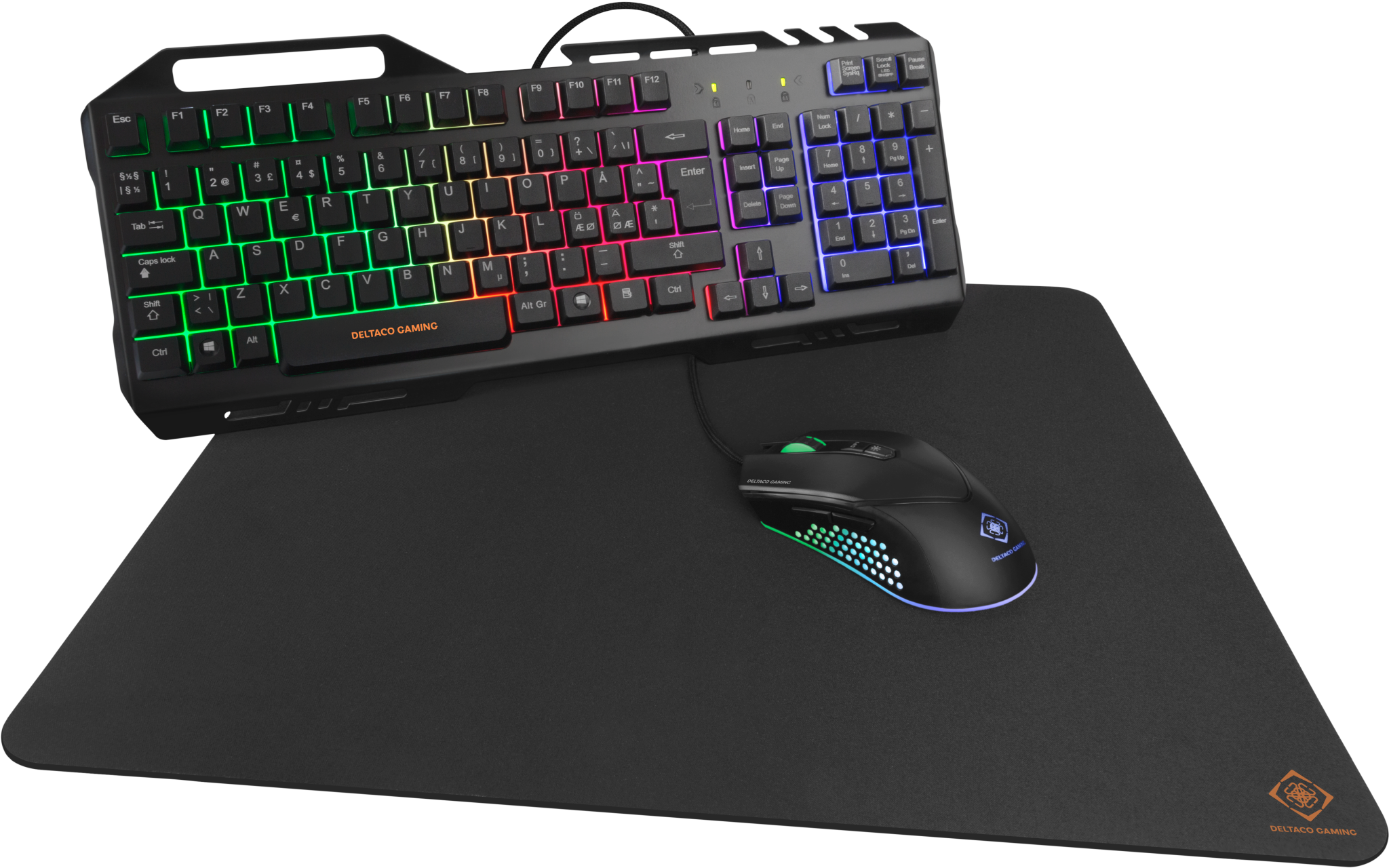 7333048047274 Deltaco Gaming 3-in-1 Gaming kit, Rainbow LED backlight - St Computer & IT,Gaming,Gaming keyboards 20500238463 GAM-113