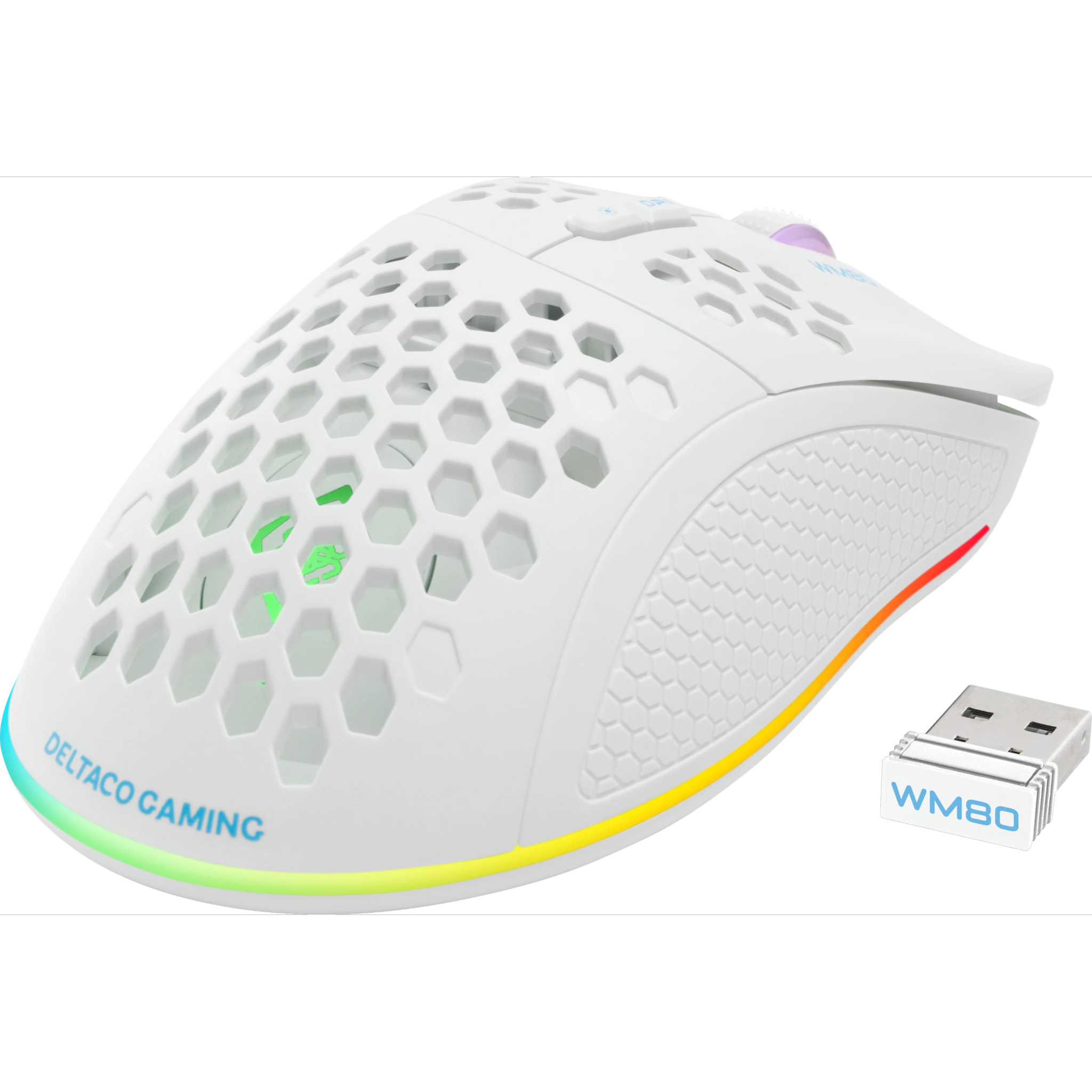 7333048050618 Deltaco Gaming WM80 wireless lightweight mouse, white Computer & IT,Gaming,Gaming trådløs mus 74600010480 WM80