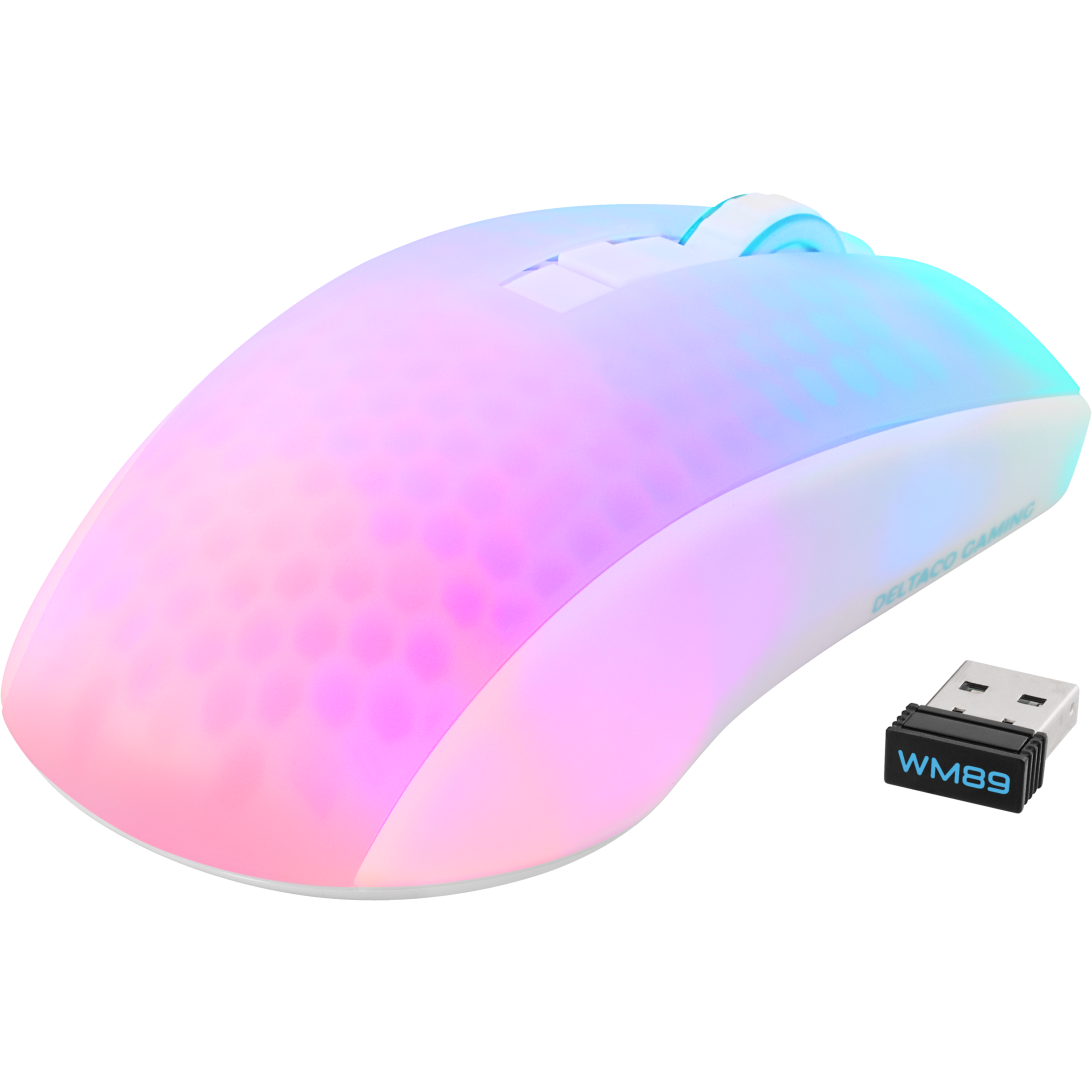 7333048058621 Deltaco Gaming WM89 wireless ultralight mouse, white Computer & IT,Gaming,Gaming trådløs mus 74600010560 WM89