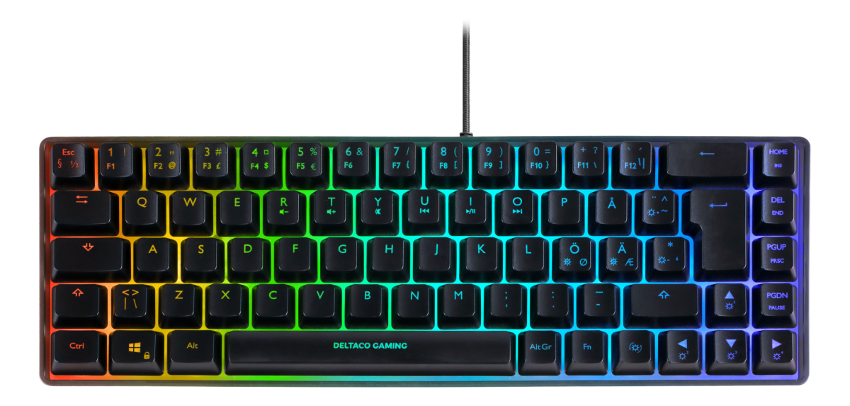 7333048060761 Deltaco Gaming DK240 60% keyboard, semi transparent case bla Computer & IT,Gaming,Gaming keyboards 74600010570 DK240