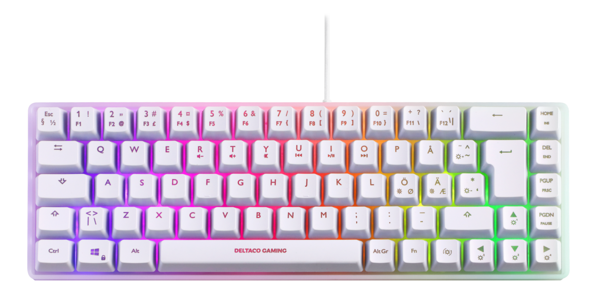 7333048060778 Deltaco Gaming WK70 60% keyboard, semi transparent case whit Computer & IT,Gaming,Gaming keyboards 74600010580 WK70