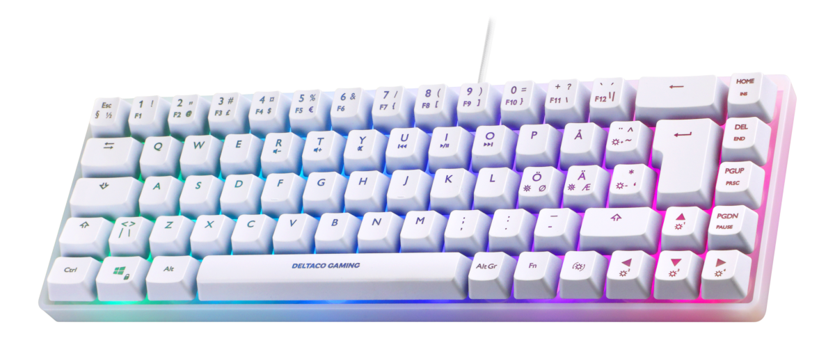 7333048060778 Deltaco Gaming WK70 60% keyboard, semi transparent case whit Computer & IT,Gaming,Gaming keyboards 74600010580 WK70