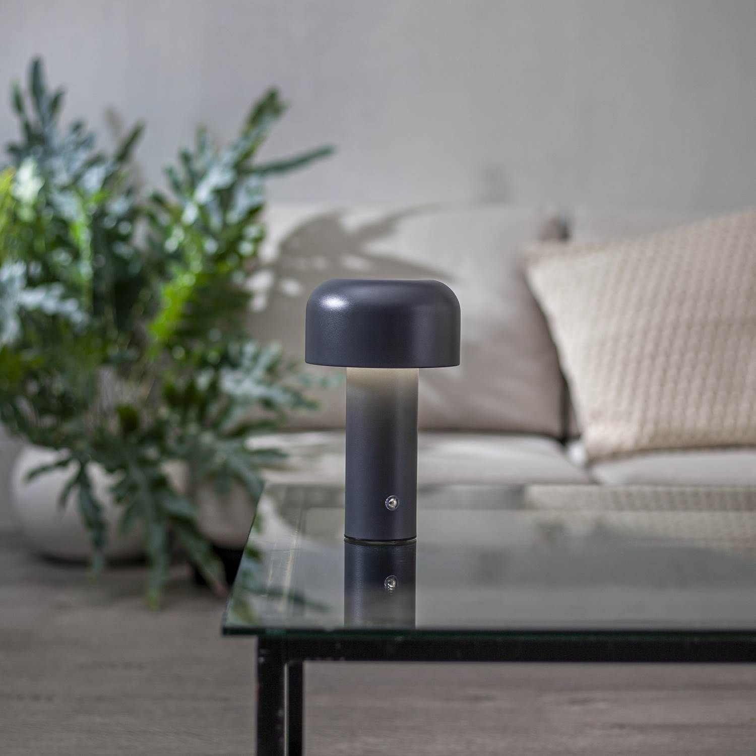 7391482076724 Star Trading Bobby grå portable bordlampe Lamper,Bordlamper,Trådløse bordlamper 2190012151 148967