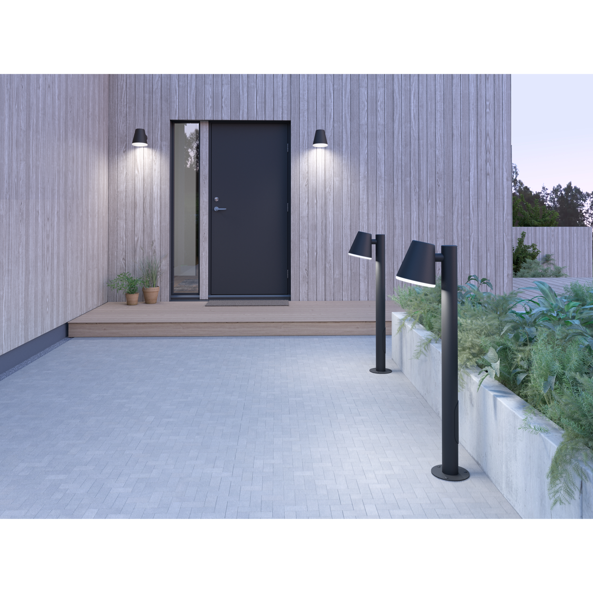 7391534004477 Belid Mist sort struktur - Væglampe Lamper,Udendørs- lamper,Udendørslamper 82400008770 7302086