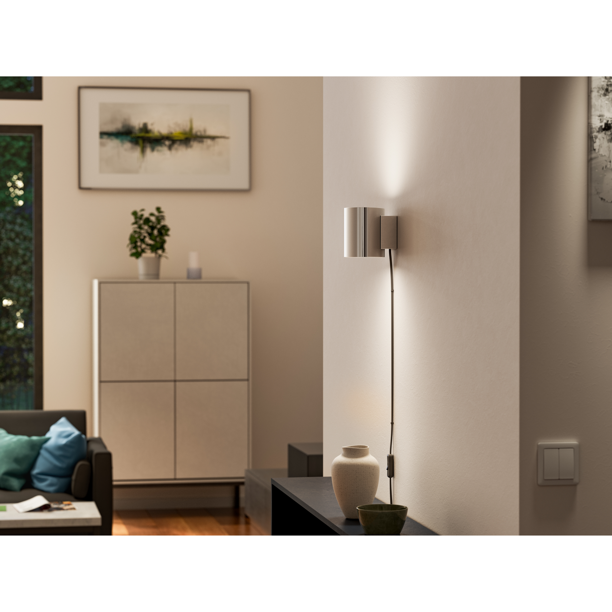 7391534021375 Herstal Evoke S krom væglampe Lamper,Væglamper,Væglamper 82700002230 HB5620044044