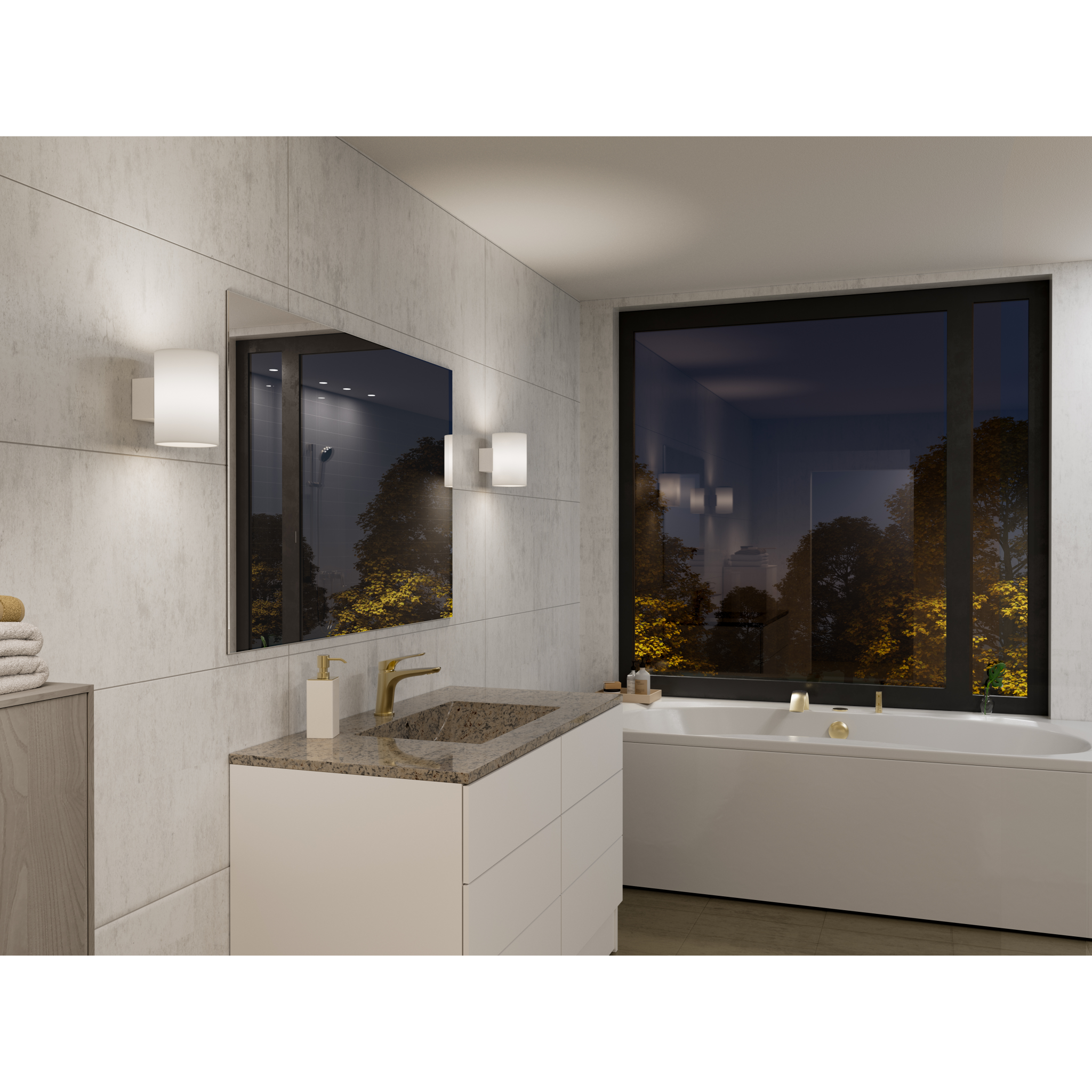 7391534021412 Herstal Evoke L hvid/opal glas væglampe Lamper,Væglamper,Væglamper 82700002270 HB5621001389