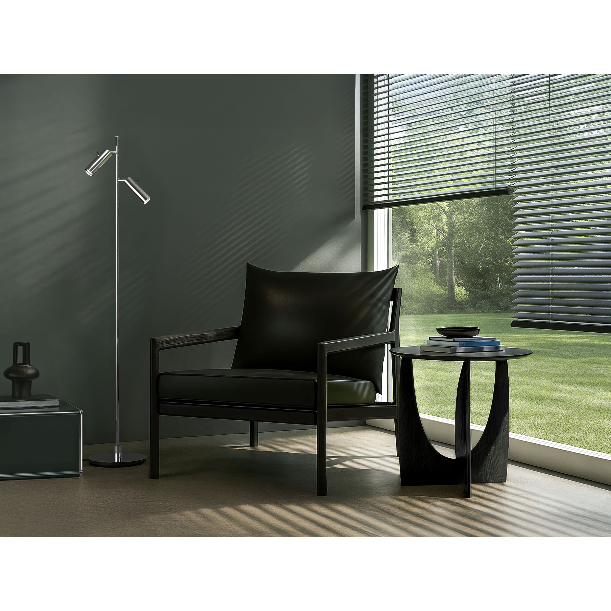 7391534300883 Herstal Pipeline dobb. krom gulvlampe Lamper,Gulvlamper,Gulvlamper 82700002370 Pipeline