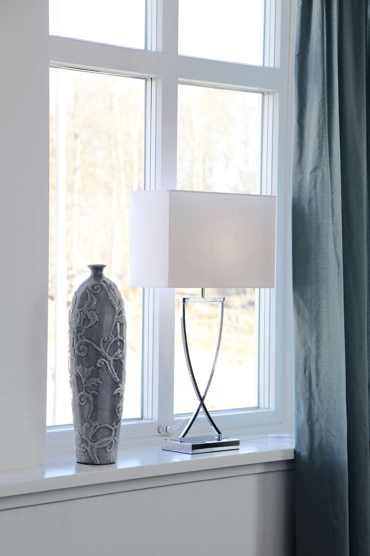 7391741204387 By Rydéns Omega 52 hvid/krom - Bordlampe Lamper,Bordlamper,Bordlamper 2190003567 121402