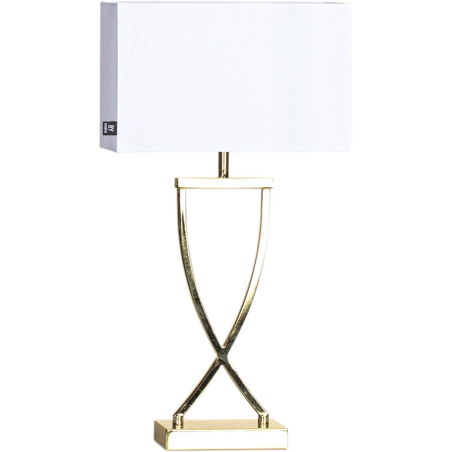 By Rydéns Omega 52 hvid/messing bordlampe