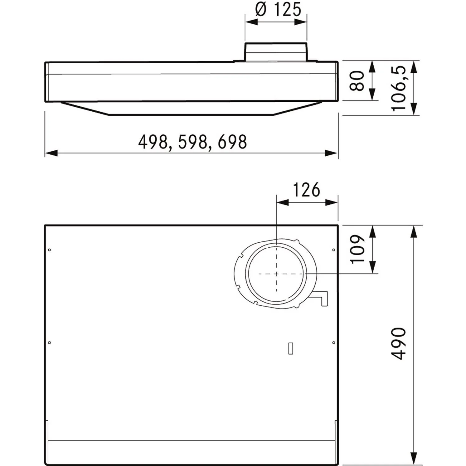 Franke Classic 1201A-10 60 cm - Underbygningsemhætte