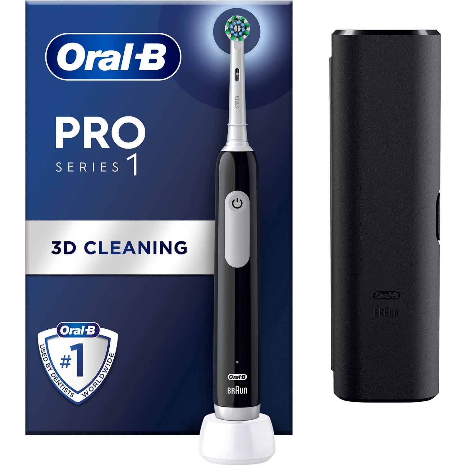 8001090914170 Oral-B Pro1 Black inkl. rejseetui - El-tandbørste Personlig pleje,Tandpleje,El-tandbørster 2190005801 Pro 1 Black