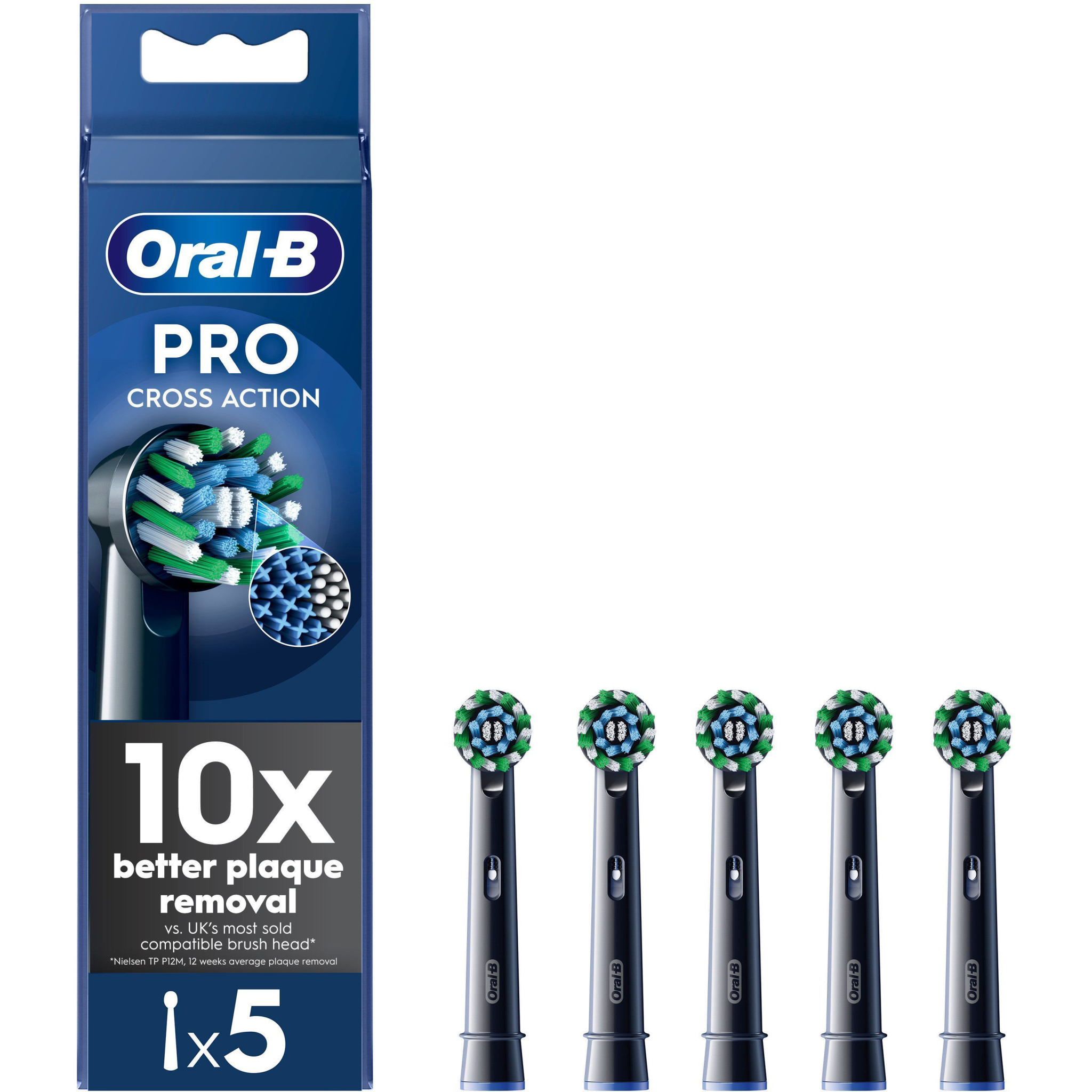 8006540893432 Oral-B Refill Refill CrossAction, black 5-pak - Løse børster Personlig pleje,Tandpleje,Tilbehør til tandpleje 2190013948 CrossAction 5ct Black
