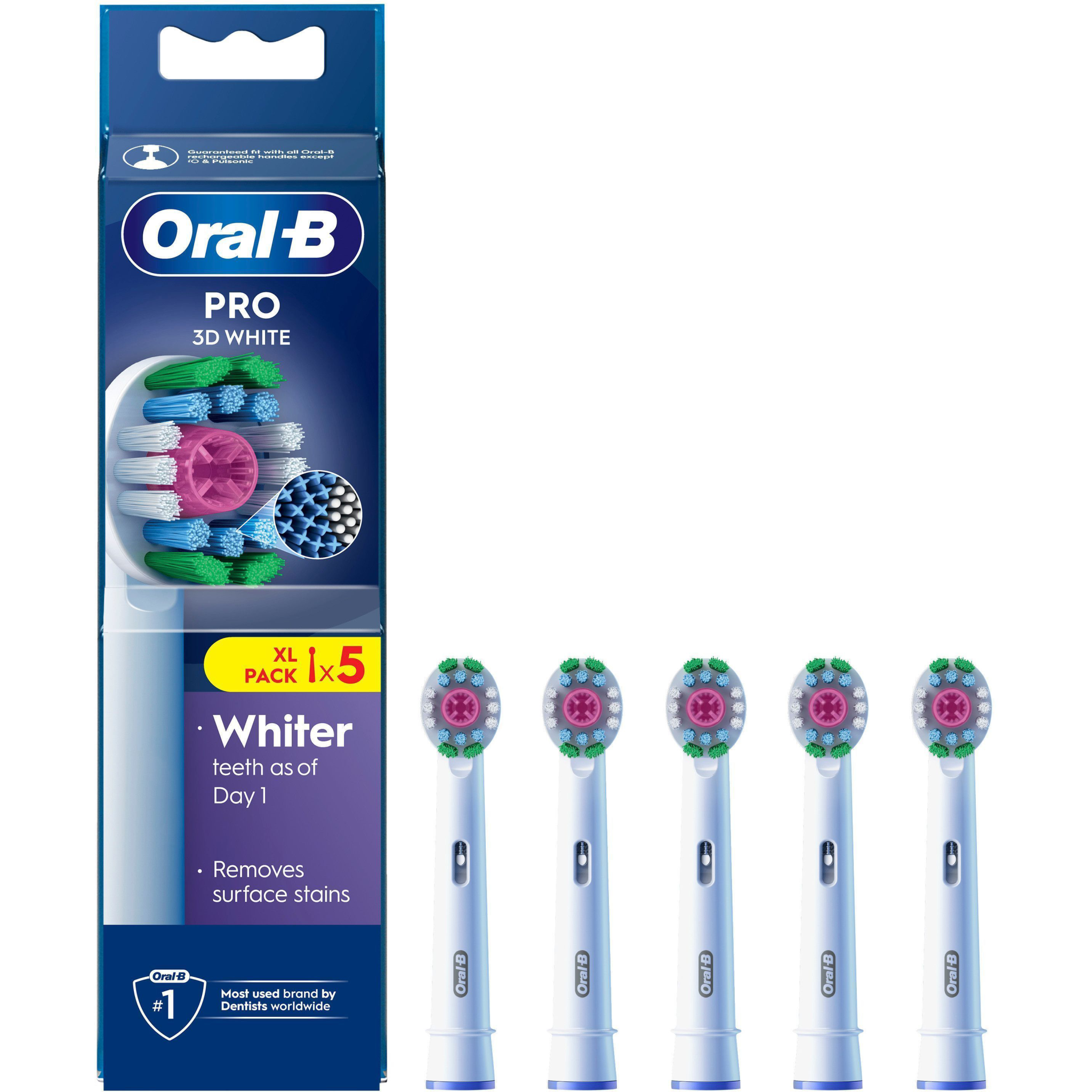 8006540894712 Oral-B Refill 3D, white 5-pak - Løse børster Personlig pleje,Tandpleje,Tilbehør til tandpleje 2190013952 3D White 5ct