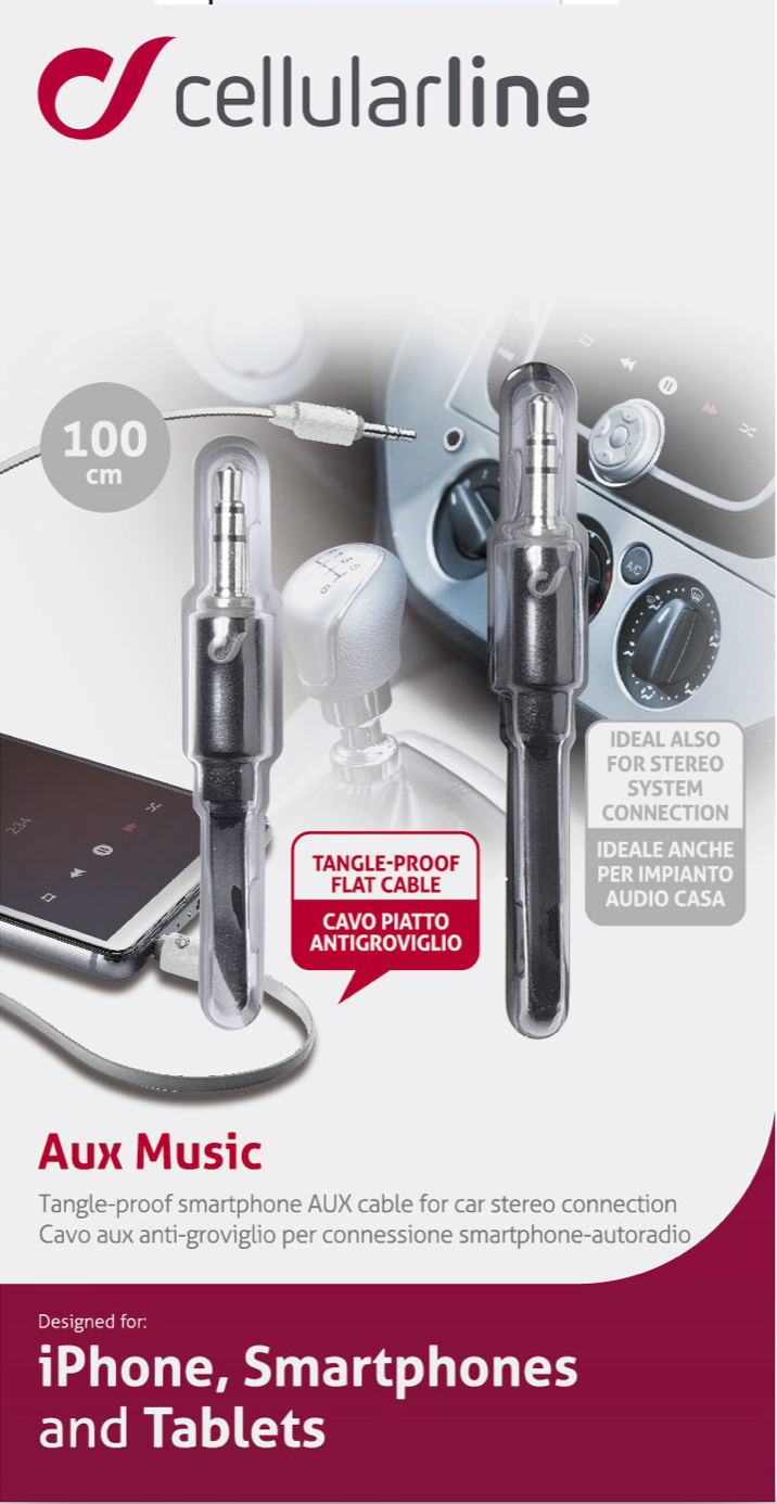 8018080278495 Cellularline Lydkabel, Mini-jack, AUX-kabel - Lydkabel TV & HIFI,Lyd,Tilbehør lyd 17300000220 101672