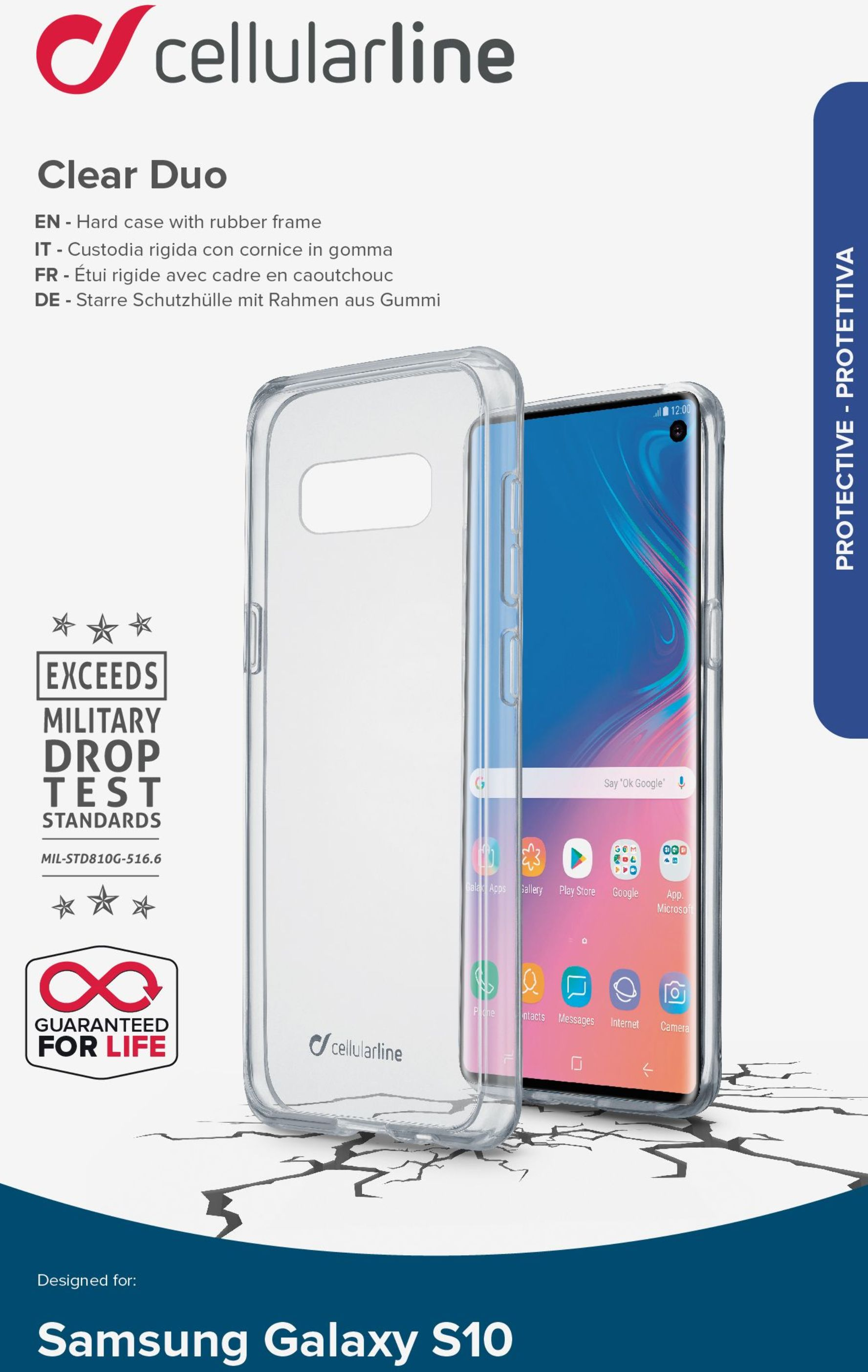 8018080345814 Cellularline Backcover Samsung Gal S10, Transparent - Cover Telefon & GPS,Tilbehør mobiltelefoner,Covers til mobiltelefoner 17300000820 102593