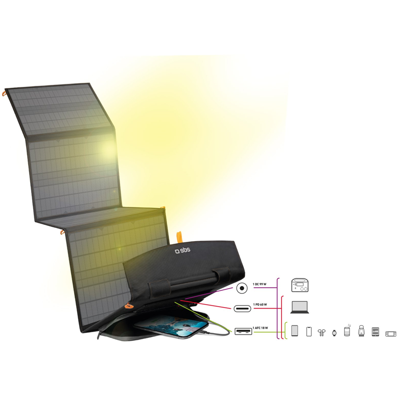 8018417452376 SBS Transportabel oplader med solceller, 100W Hus & Have,Smart Home,Diverse 22900003330 TESOLARCHG100W